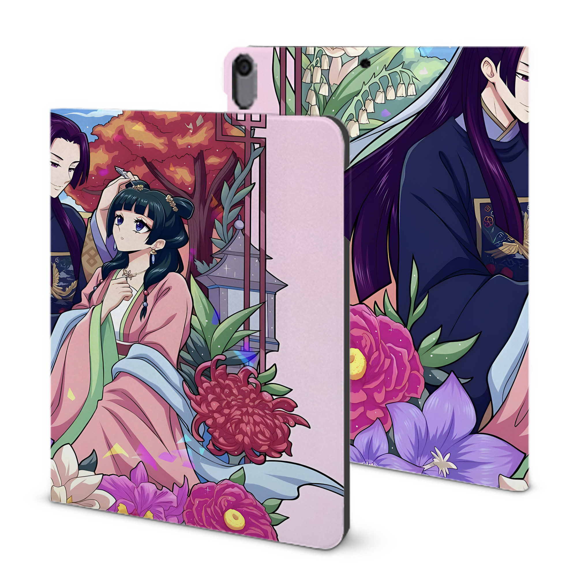 （画像用） 薬屋のひとりごと The Apothecary Diaries IPad ケース ブック型 PUレザー TPU 耐衝撃 軽量 薄型 ペン収納なし 全面保護 IPad 各モデル対応